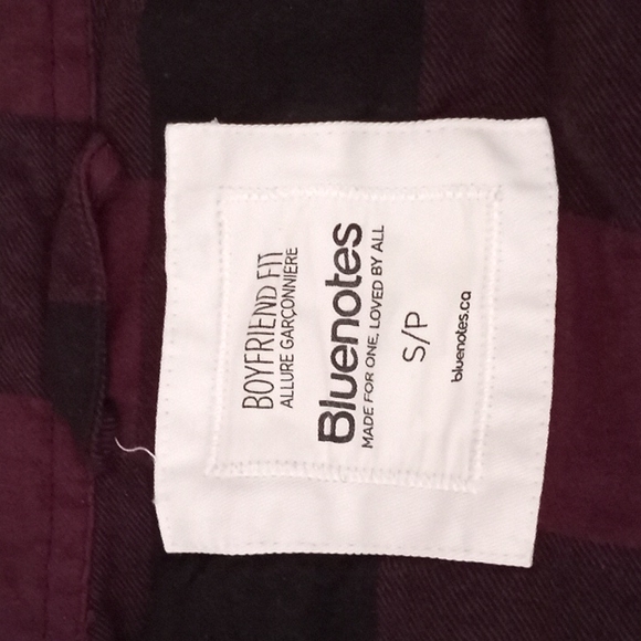 Bluenotes Purple and Black Long Sleeve Button Up Flannel Small - Picture 6 of 7